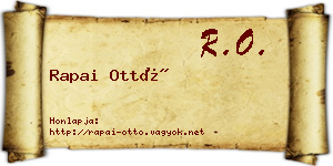Rapai Ottó névjegykártya